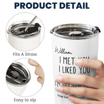 I Met You I Liked You I Love You - Personalized Tumbler Cup
