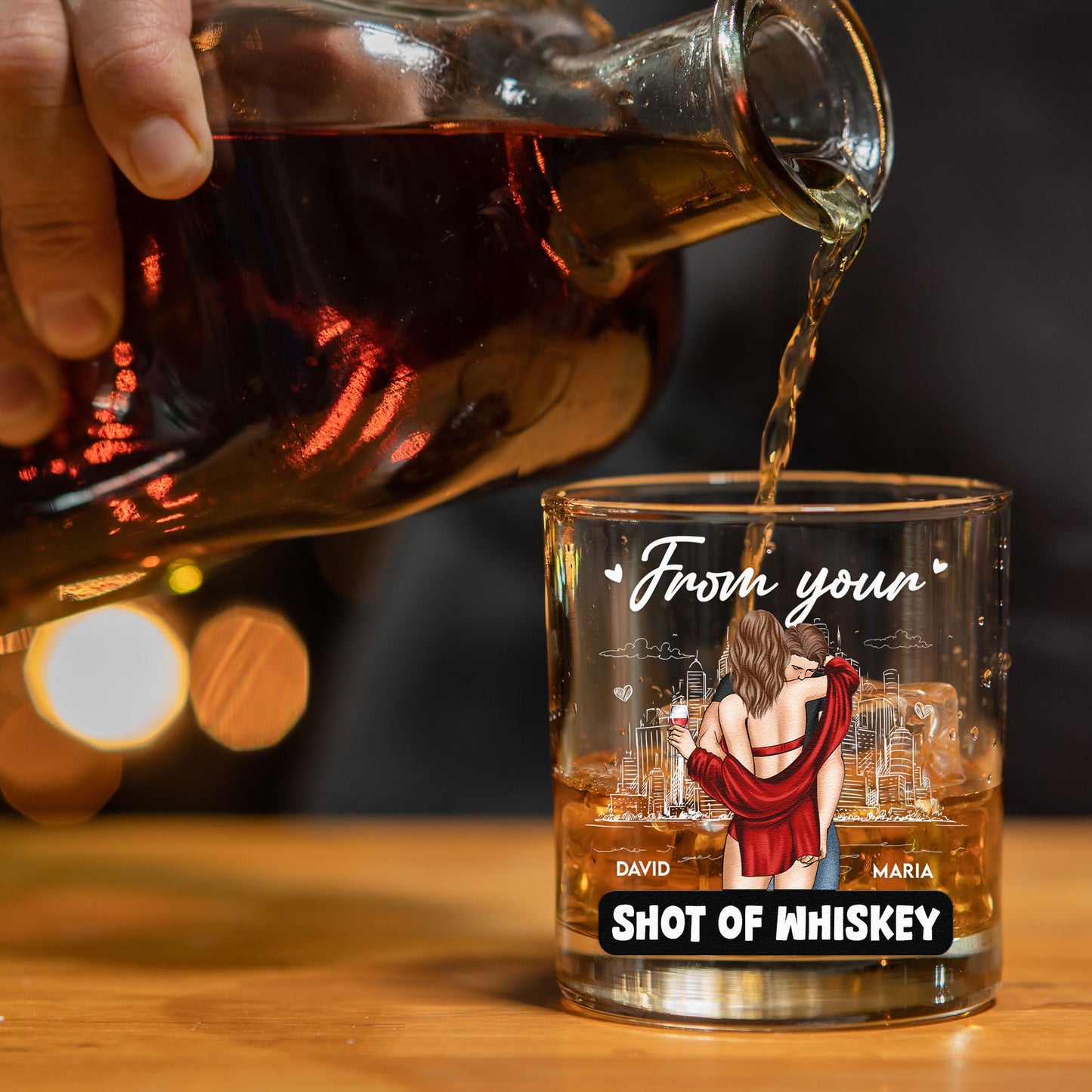 I Met You I Liked You I Love You - Personalized Whiskey Glass