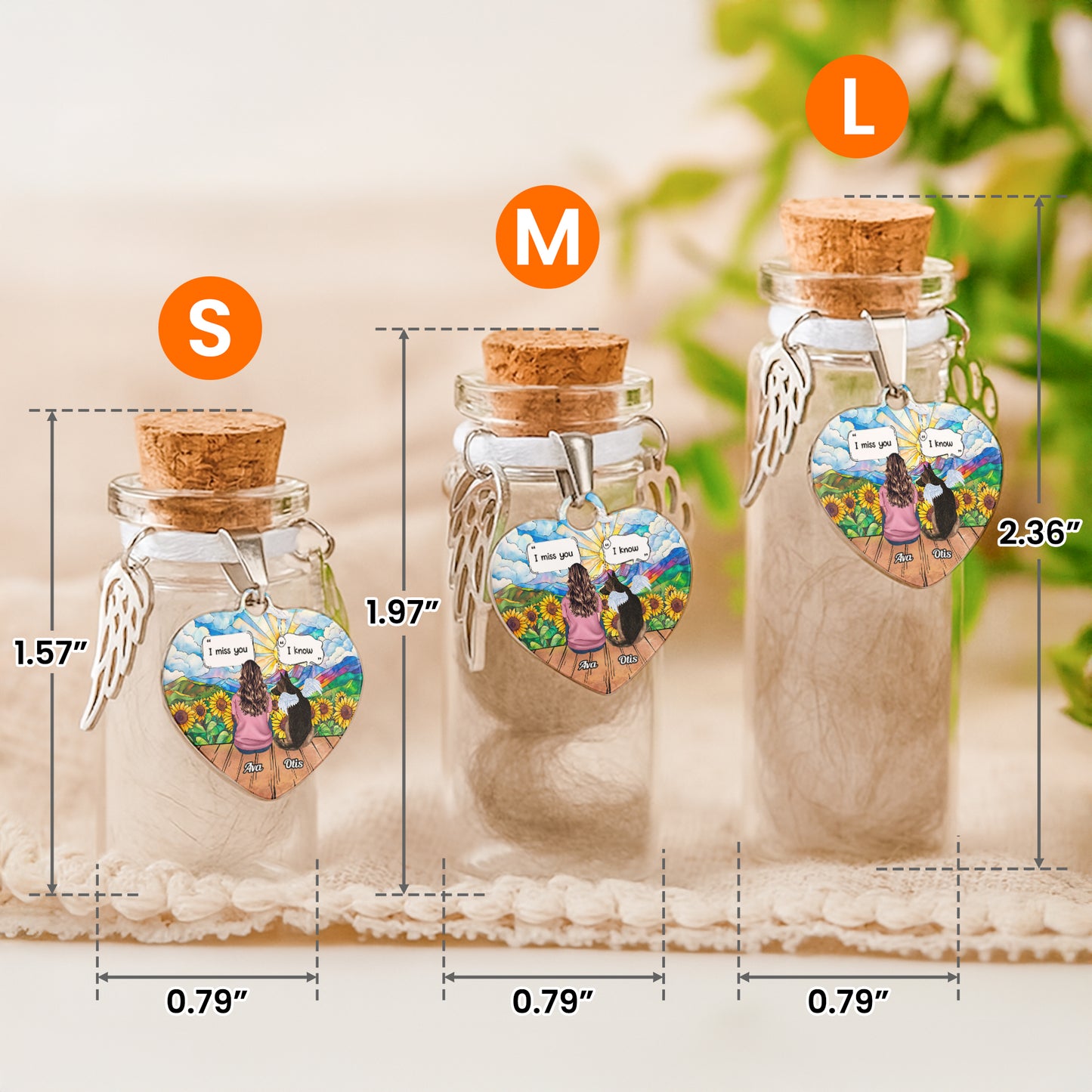 I Miss You - Dog Memorial - Personalized Pet Fur Memorial Jar