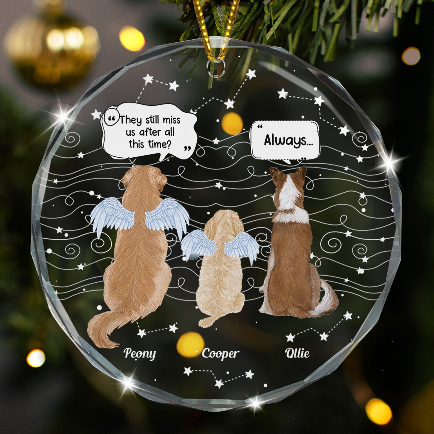 I Miss You For Loss Of Pets, Dogs, Cats Lovers - Personalized Glass Ornament