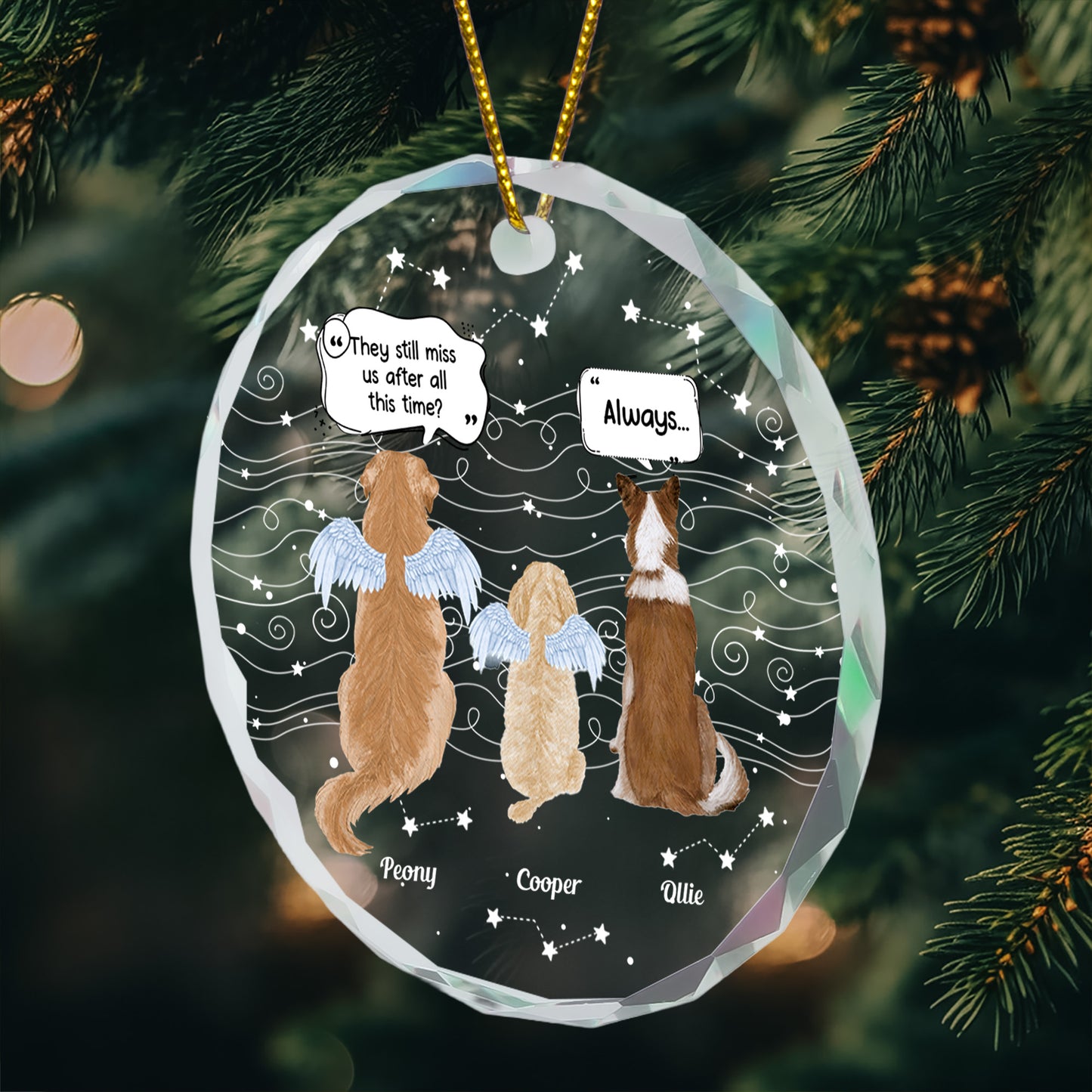 I Miss You For Loss Of Pets, Dogs, Cats Lovers - Personalized Glass Ornament