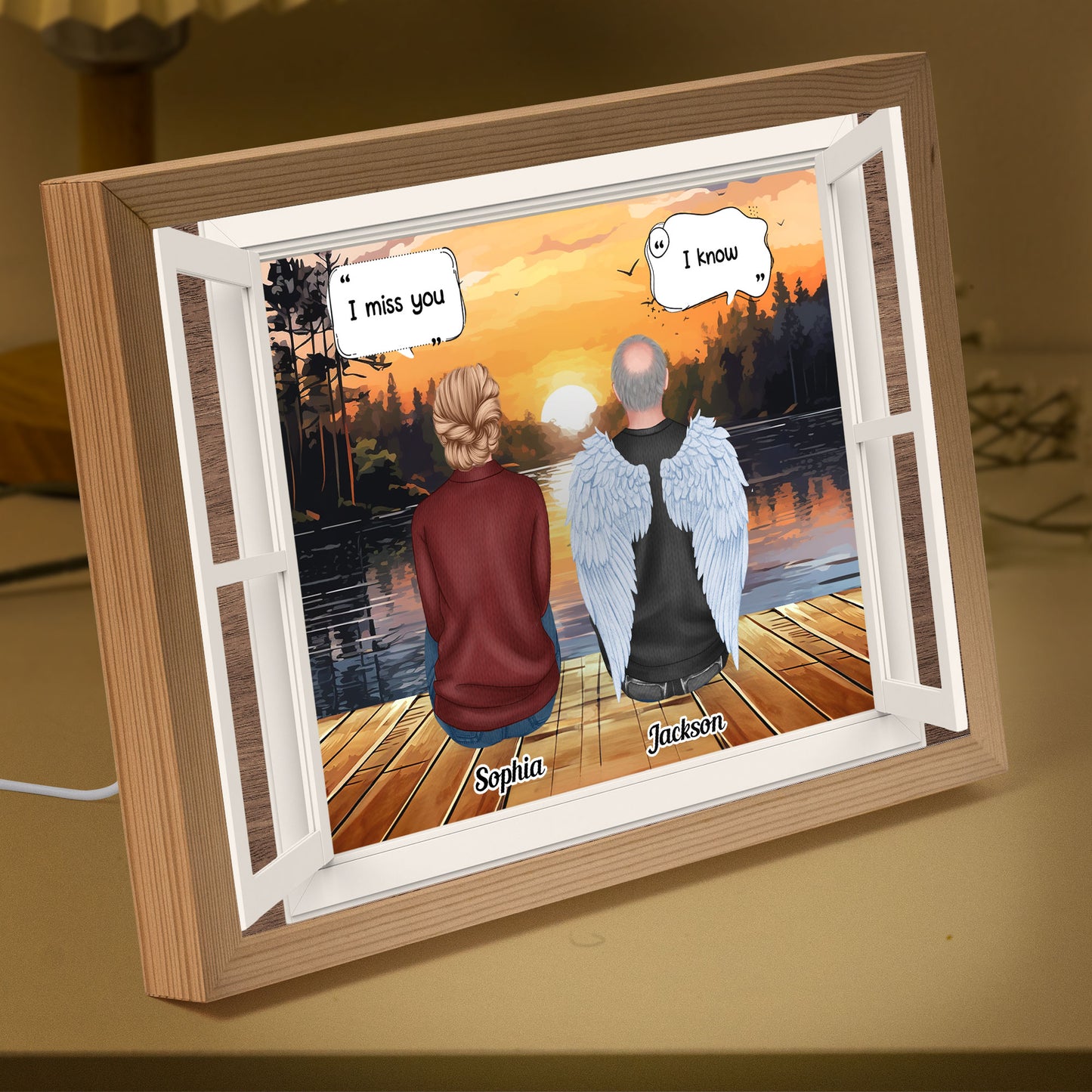 I Miss You - I Know - Personalized Light Up Picture Frame