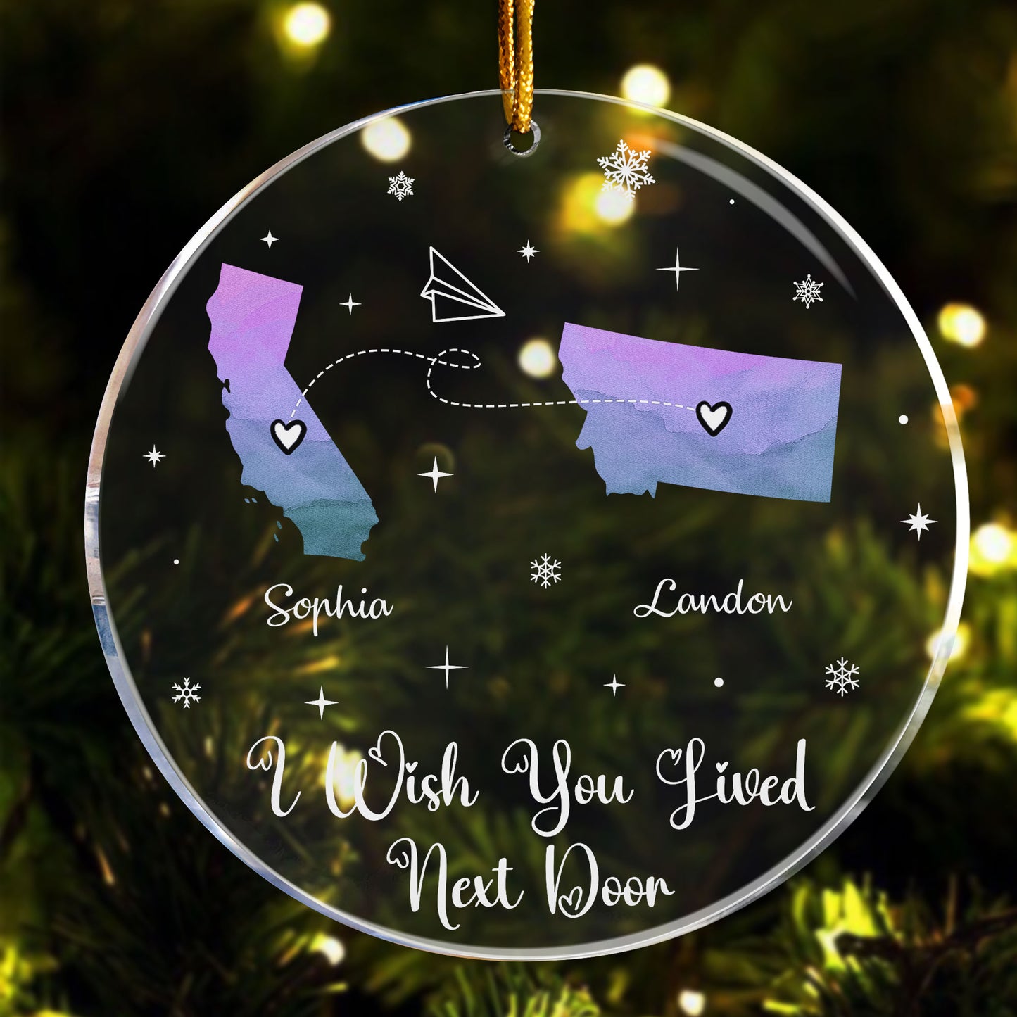 I Miss Your Face Custom Multi States Long Distance Relationship - Personalized Acrylic Ornament