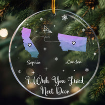 I Miss Your Face Custom Multi States Long Distance Relationship - Personalized Acrylic Ornament