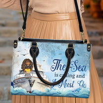 I Must Go Cause The Sea Is Calling - Personalized Leather Bag