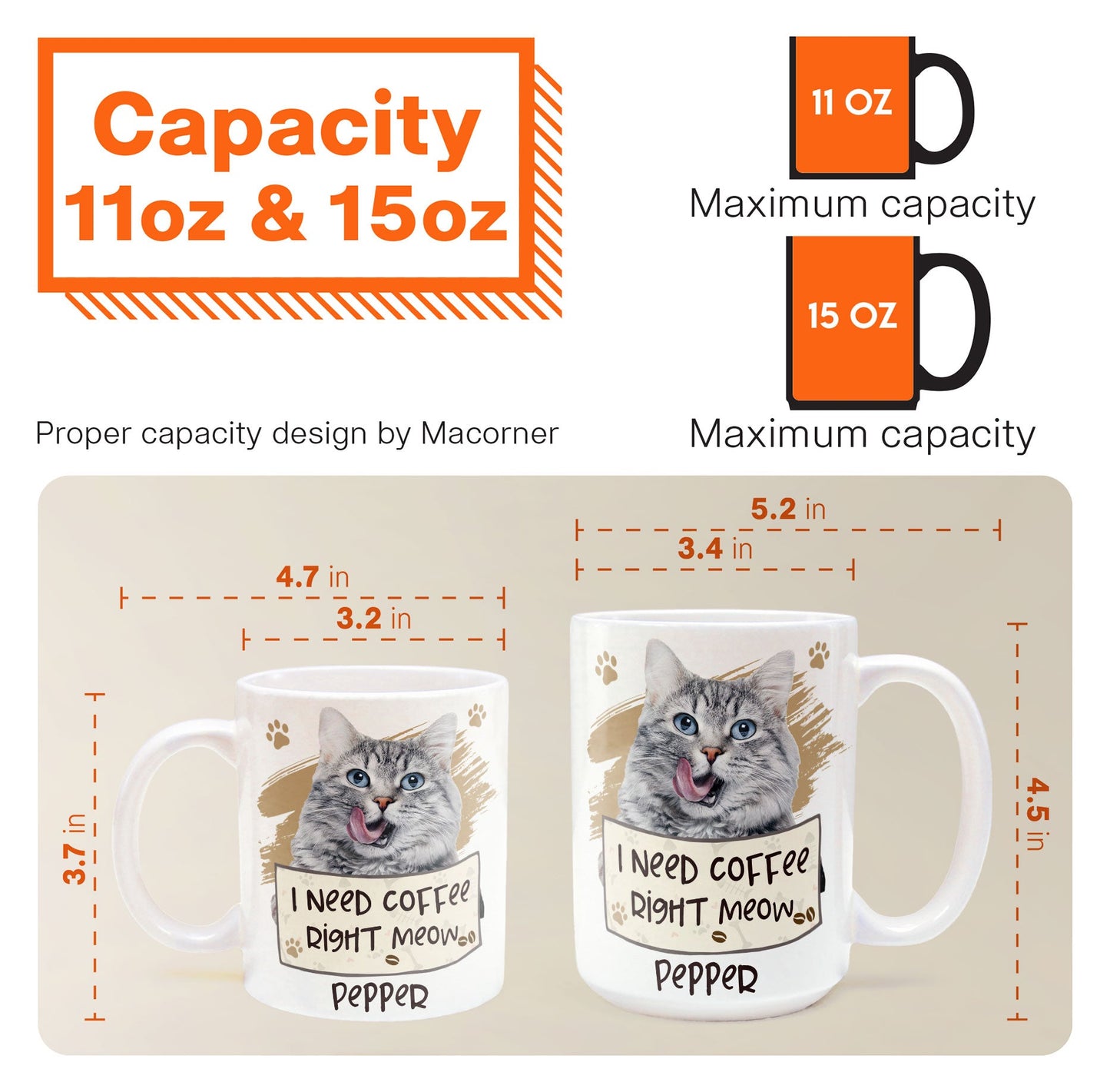 I Need Coffee Right Meow - Personalized Photo Mug