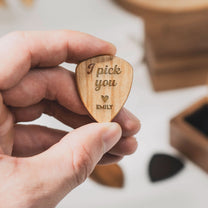 I Pick You - Personalized Wooden Guitar Pick Box
