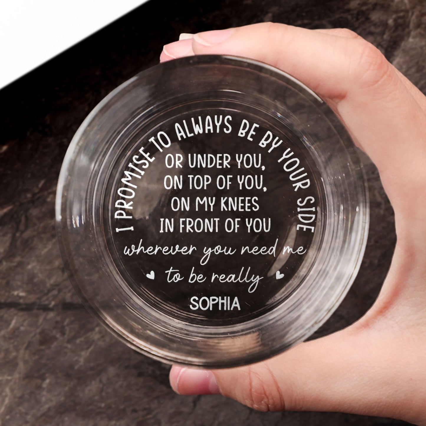 I Promise To Always Be By Your Side - Personalized Engraved Whiskey Glass