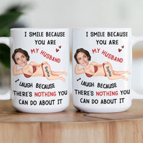 I Smile Because You Are My Husband - Personalized Photo Mug