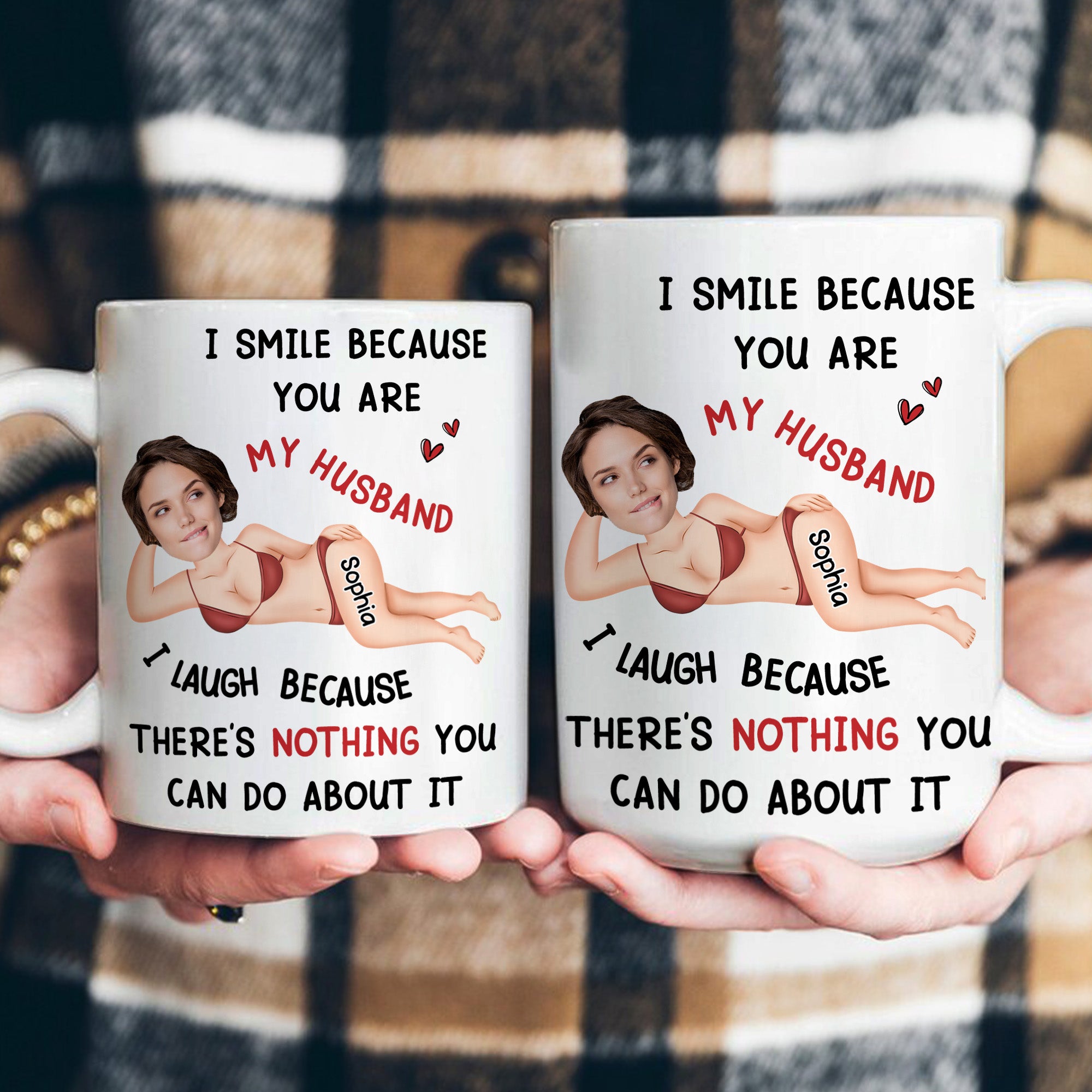 I Smile Because You Are My Husband - Personalized Photo Mug