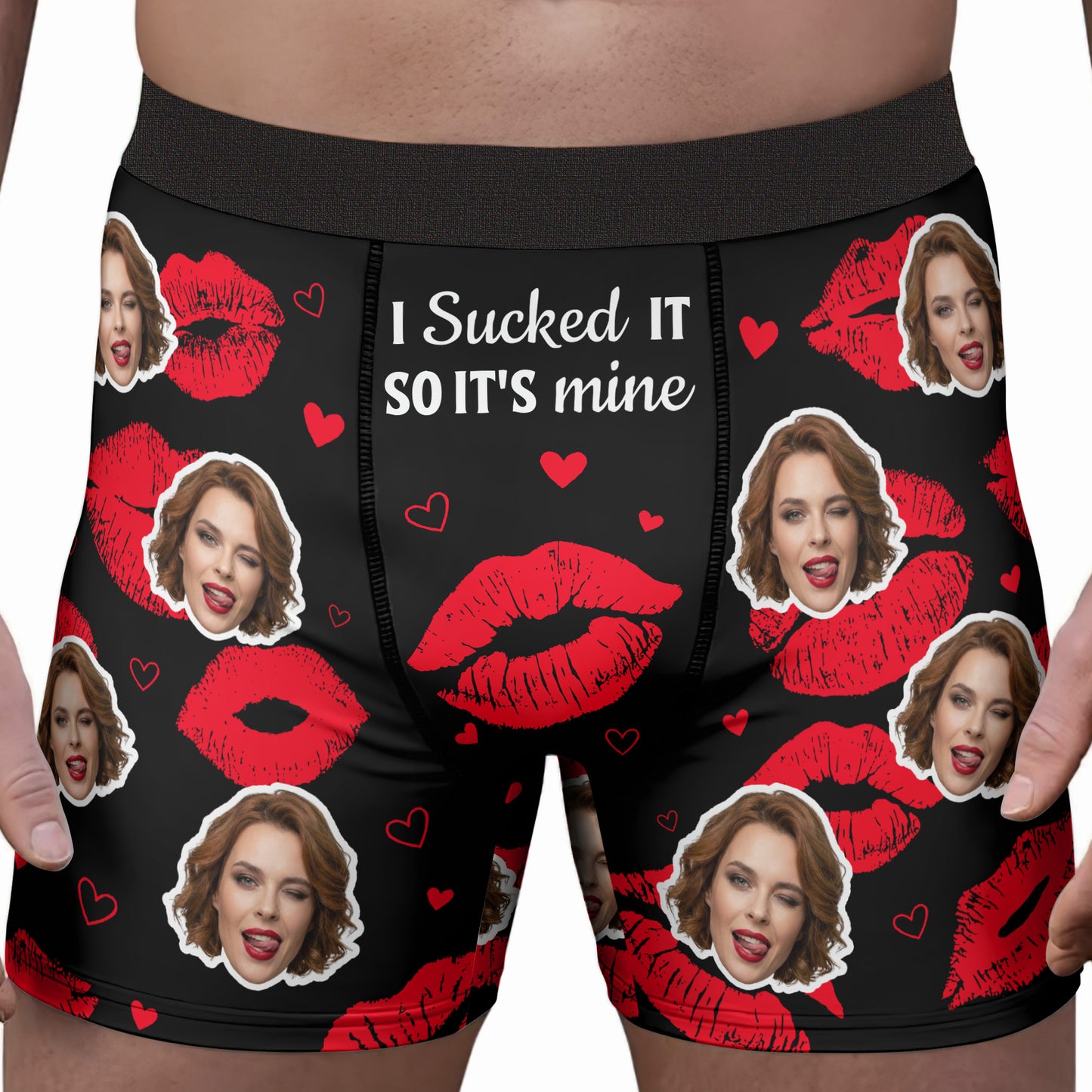 I Sucked It I Licked It So It's Mine Naughty Gift For Him - Personalized Photo Men's Boxer Briefs