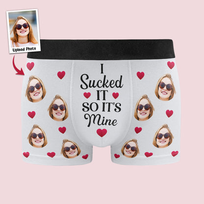 I Sucked It - Personalized Photo Men's Boxer Briefs - Underwear with Face - Gift For Husband