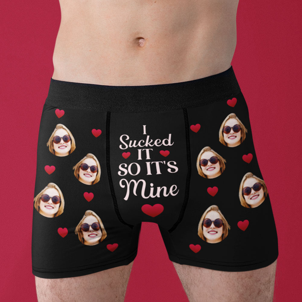 I Sucked It - Personalized Photo Men's Boxer Briefs - Underwear with Face