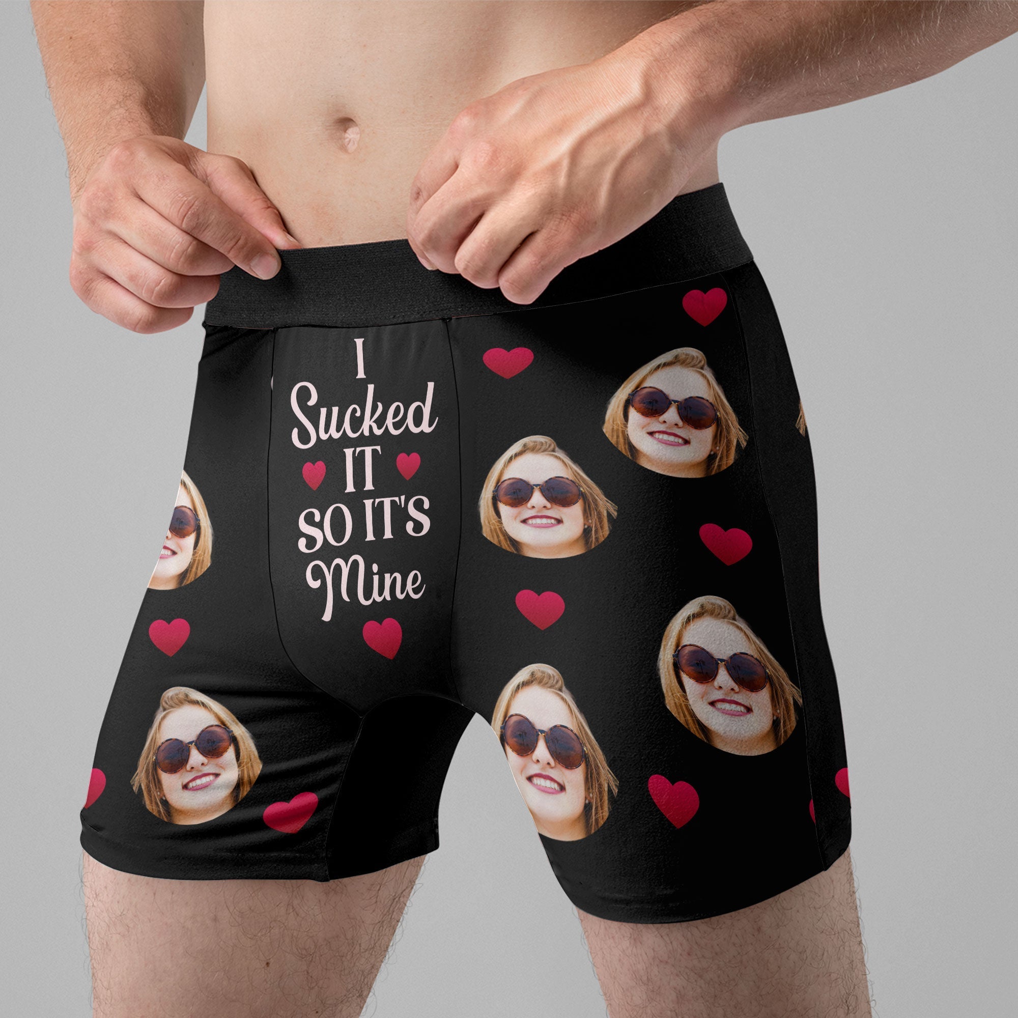 I Sucked It - Personalized Photo Men's Boxer Briefs - Underwear with Face