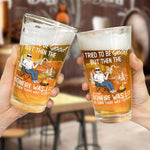 I Tried To Be Good But Bonfire Was Lit Then Was Beer - Personalized Beer Glass