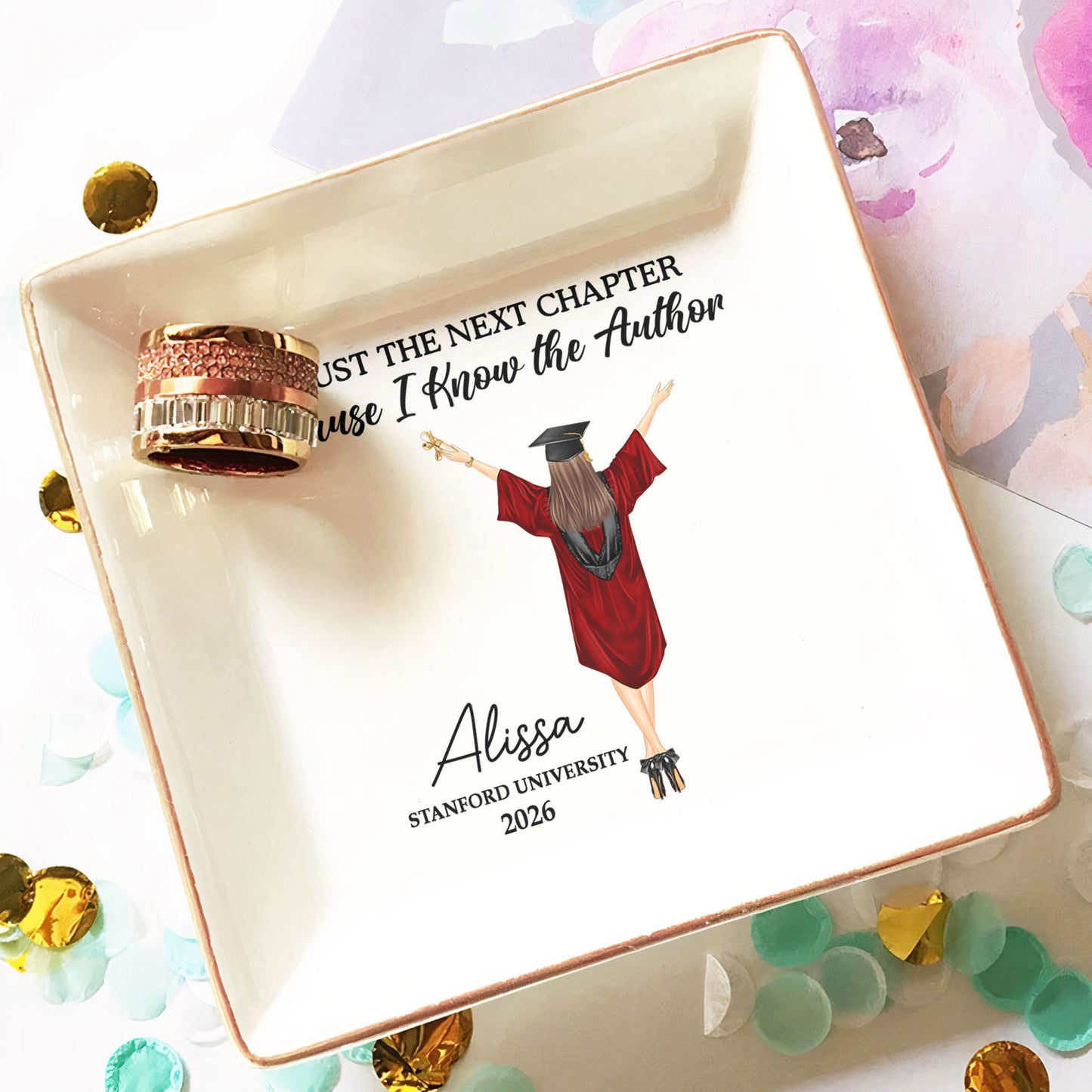 I Trust The Next Chapter Because I Know The Author - Personalized Jewelry Dish