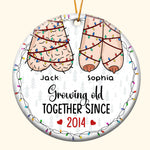 I Want To Grow Old With You Funny Christmas Couples - Personalized Ceramic Ornament