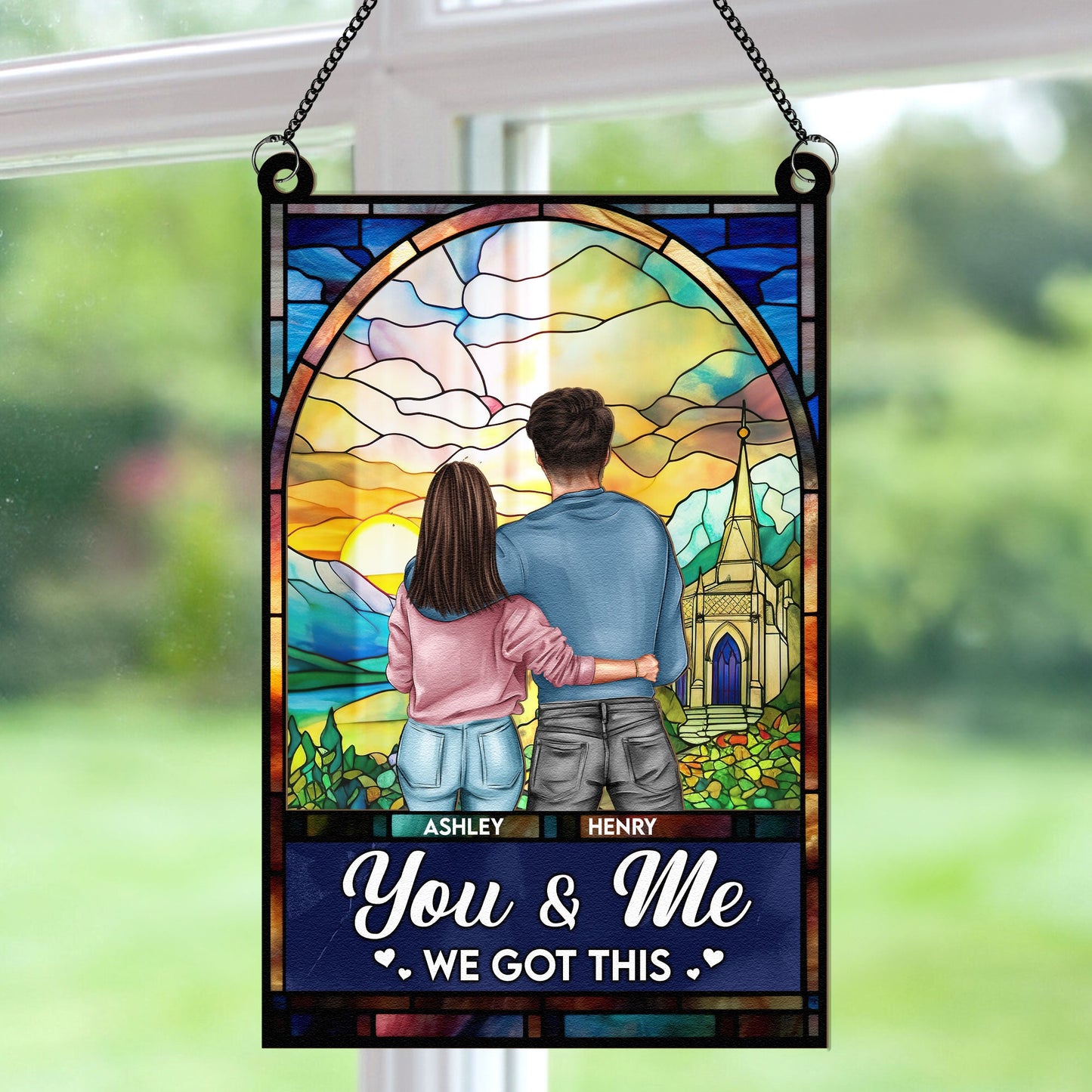 I Want To Grow Old With You - Personalized Window Hanging Suncatcher Ornament