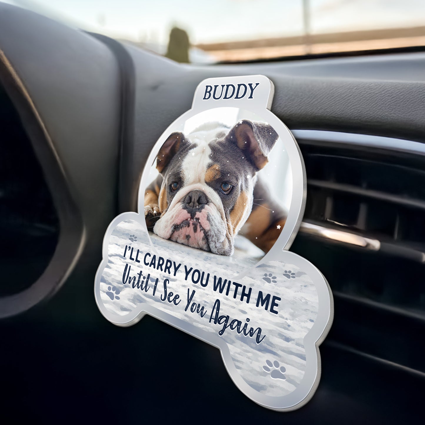 I Will Carry You With Me - Personalized Acrylic Photo Car Vent Clip