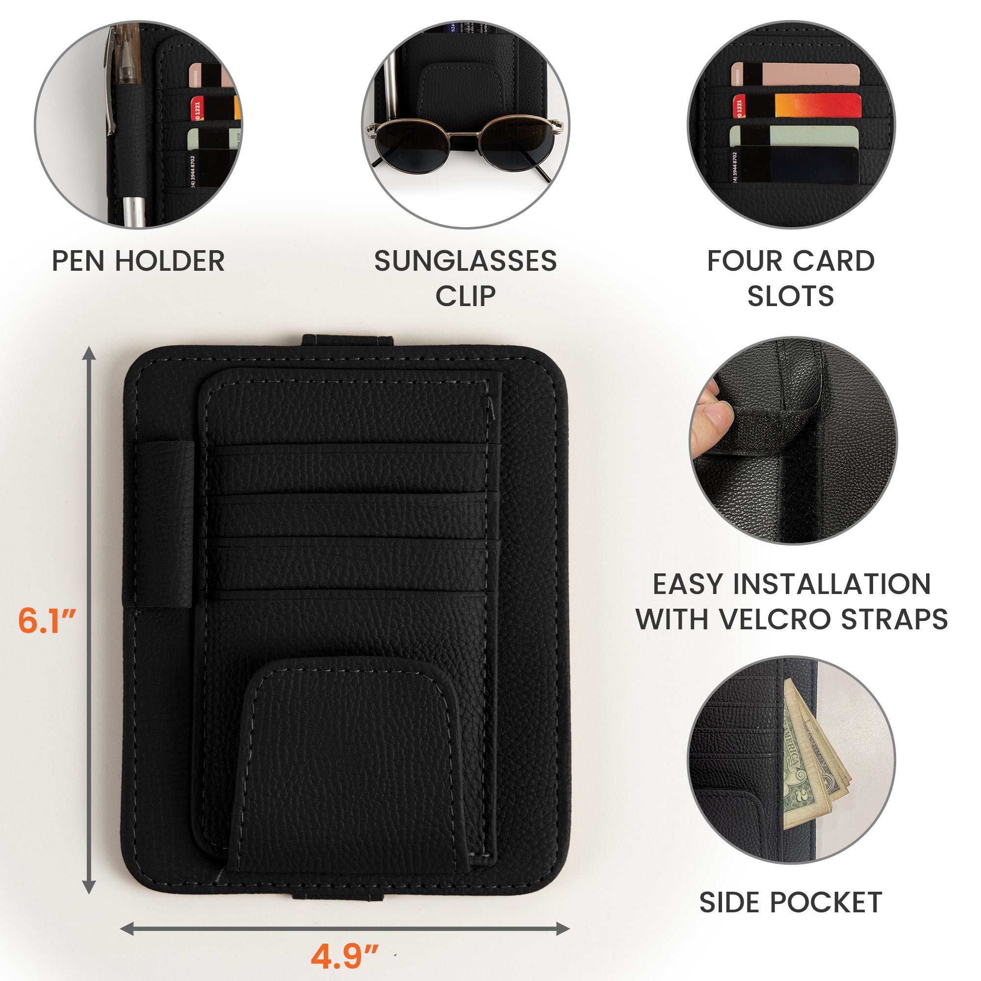 I Will Carry You With Me - Personalized Leather Car Visor Organizer