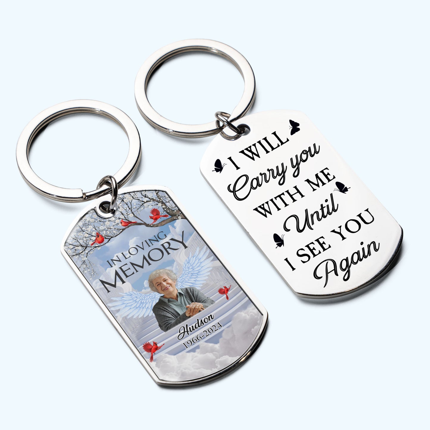 I Will Carry You With Me - Personalized Stainless Steel Photo Keychain