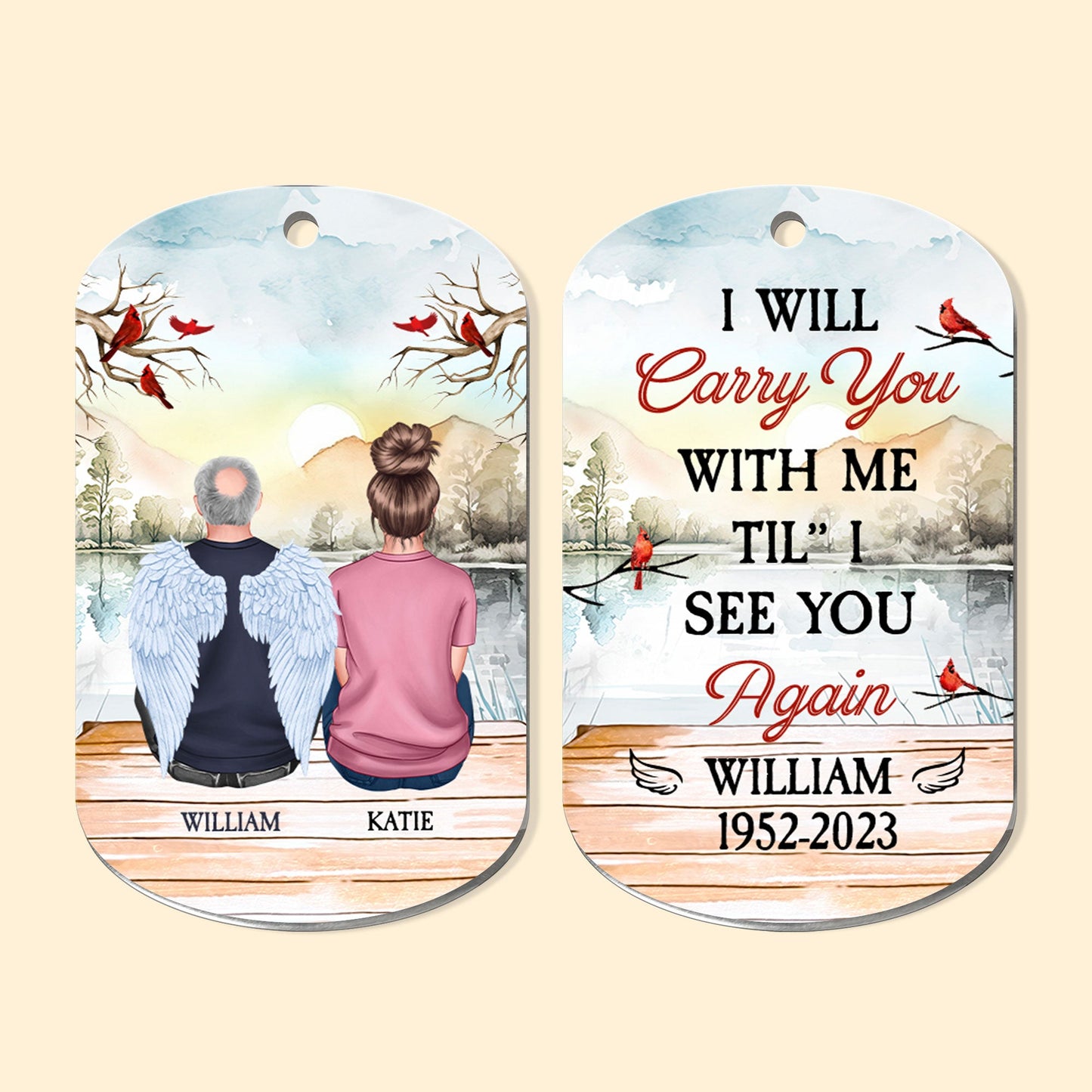 I Will Carry You With Me 'Til I See You Again - Personalized Keychain