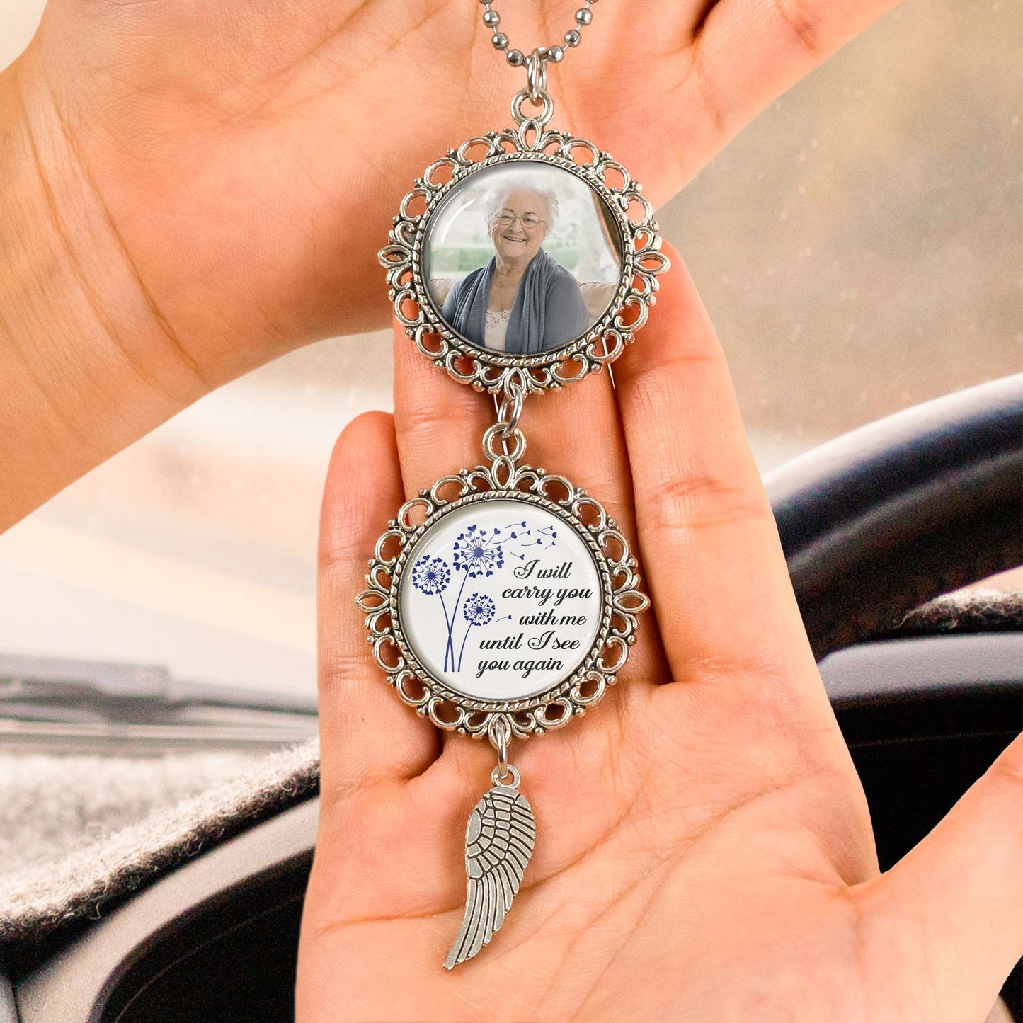 I Will Carry You With Me Until I See You Again - Personalized Car Photo Ornament