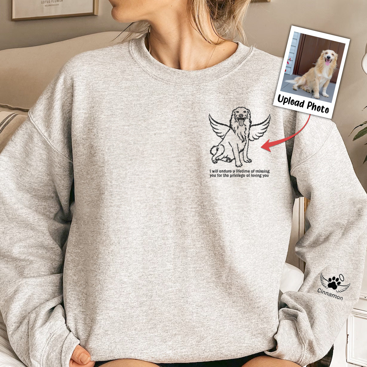 I Will Endure A Lifetime Of Missing You - Personalized Embroidered Sweatshirt