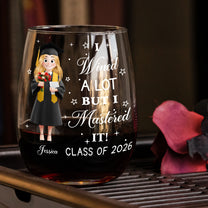 I Wined A Lot But I Mastered It Graduation Gift - Personalized Stemless Wine Glass