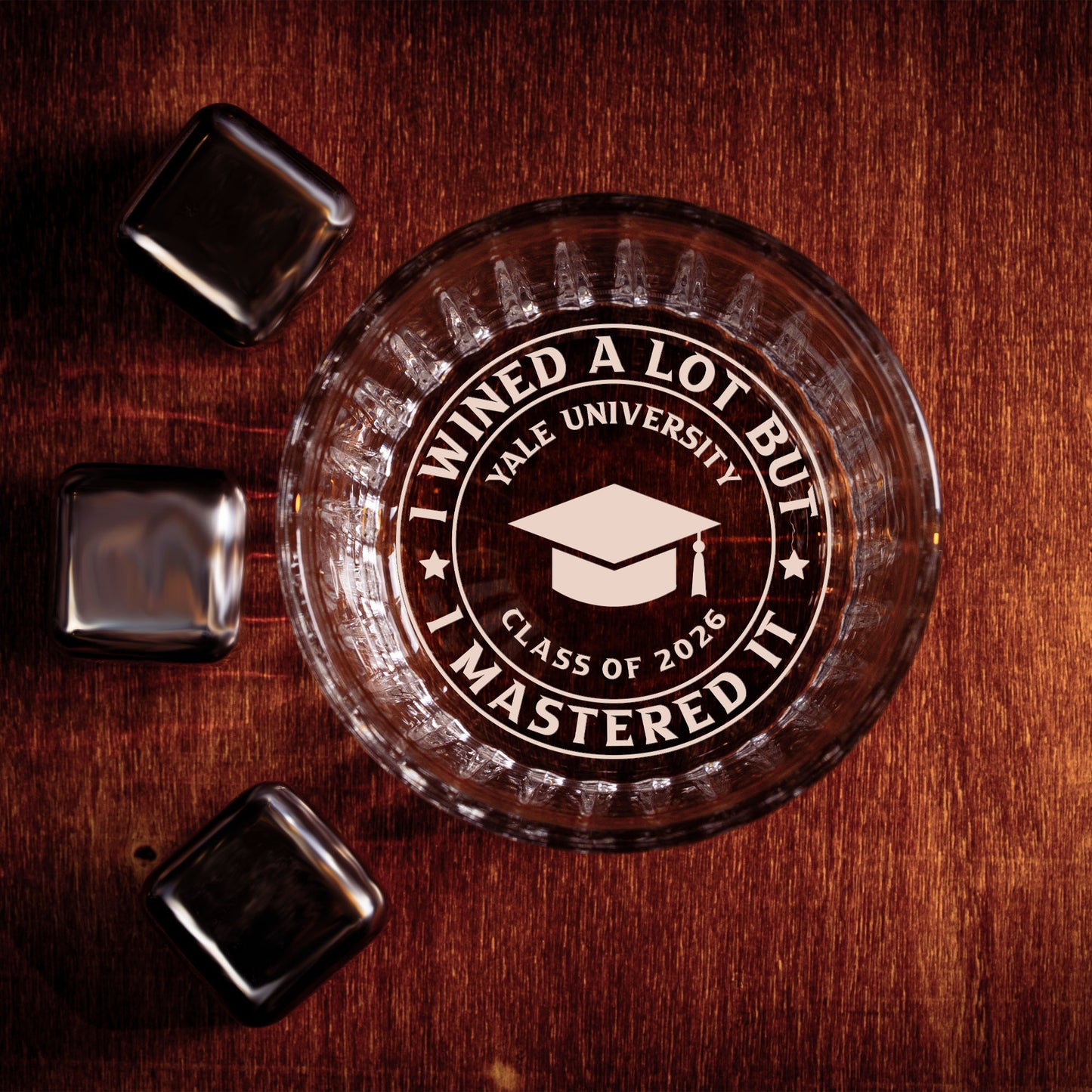 I Wined A Lot But I Mastered It - Personalized Engraved Whiskey Glass