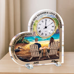 I Wish I Could Turn Back The Clock Couple Anniversary Gift - Personalized Acrylic Desk Clock
