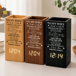 I Wish I Could Turn Back The Clock - Wedding Gifts, Anniversary Gift For Her, Couple - Personalized Pen Holder With Clock