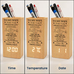 I Wish I Could Turn Back The Clock - Wedding Gifts, Anniversary Gift For Her, Couple - Personalized Pen Holder With Clock