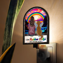 I Wish Rainbow Bridge Has Visiting Hour - Personalized Wood And Acrylic Light