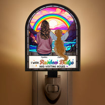 I Wish Rainbow Bridge Has Visiting Hour - Personalized Wood And Acrylic Light