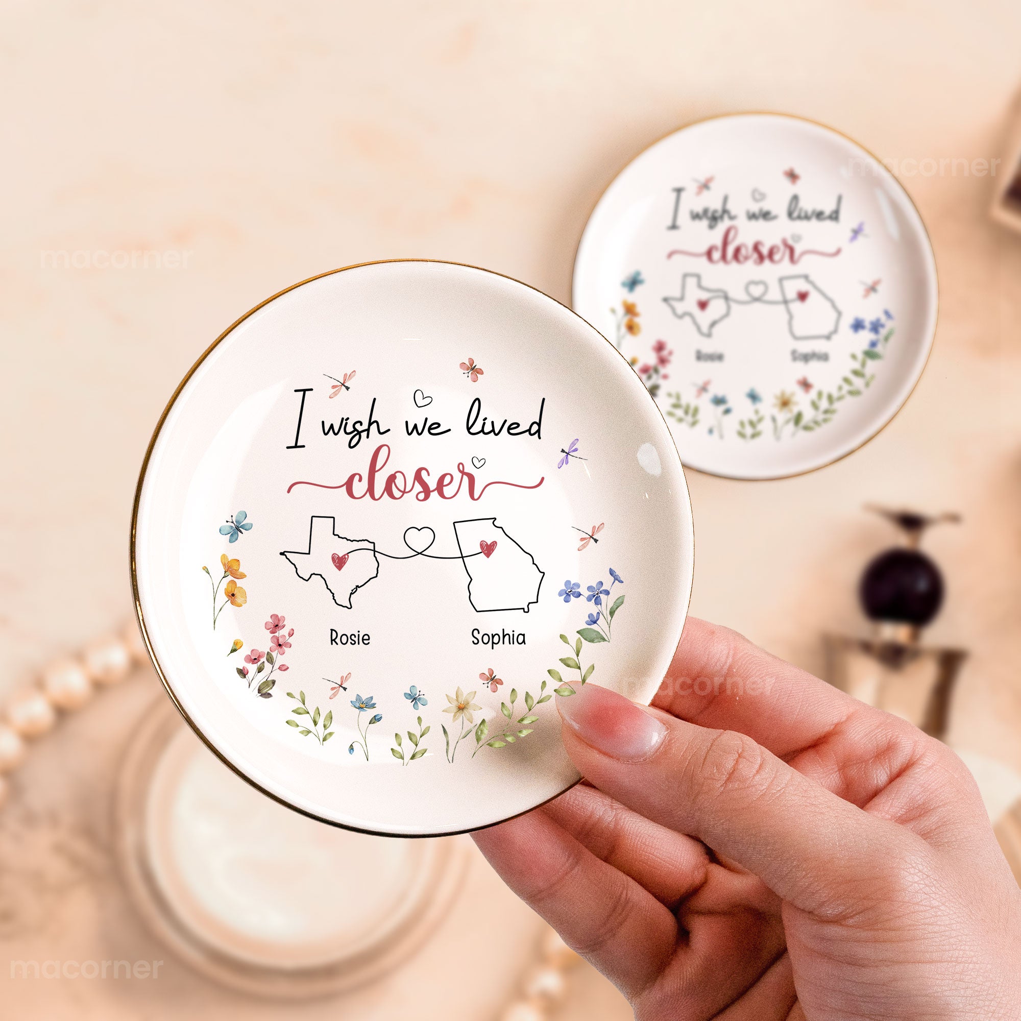I Wish We Lived Closer - Personalized Jewelry Dish