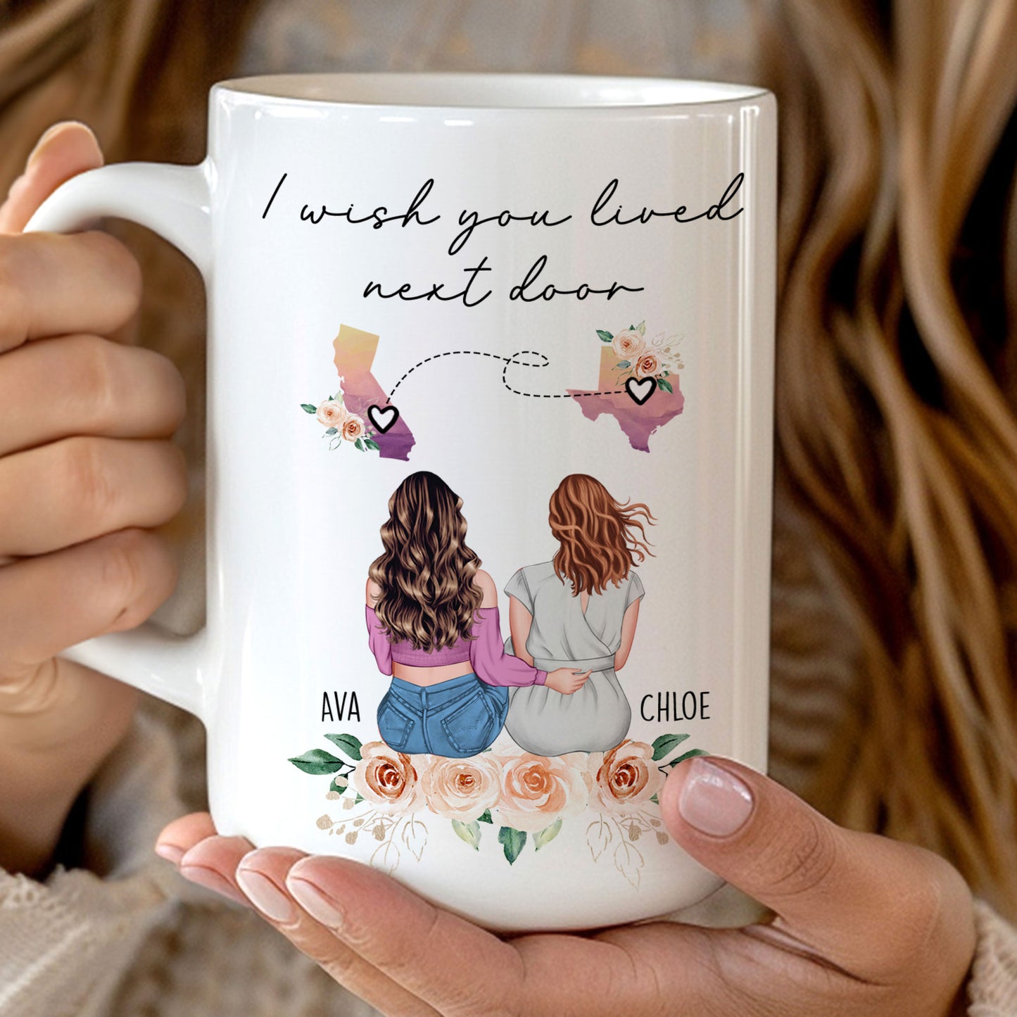 I Wish You Lived Next Door Friendship Gift - Personalized Mug