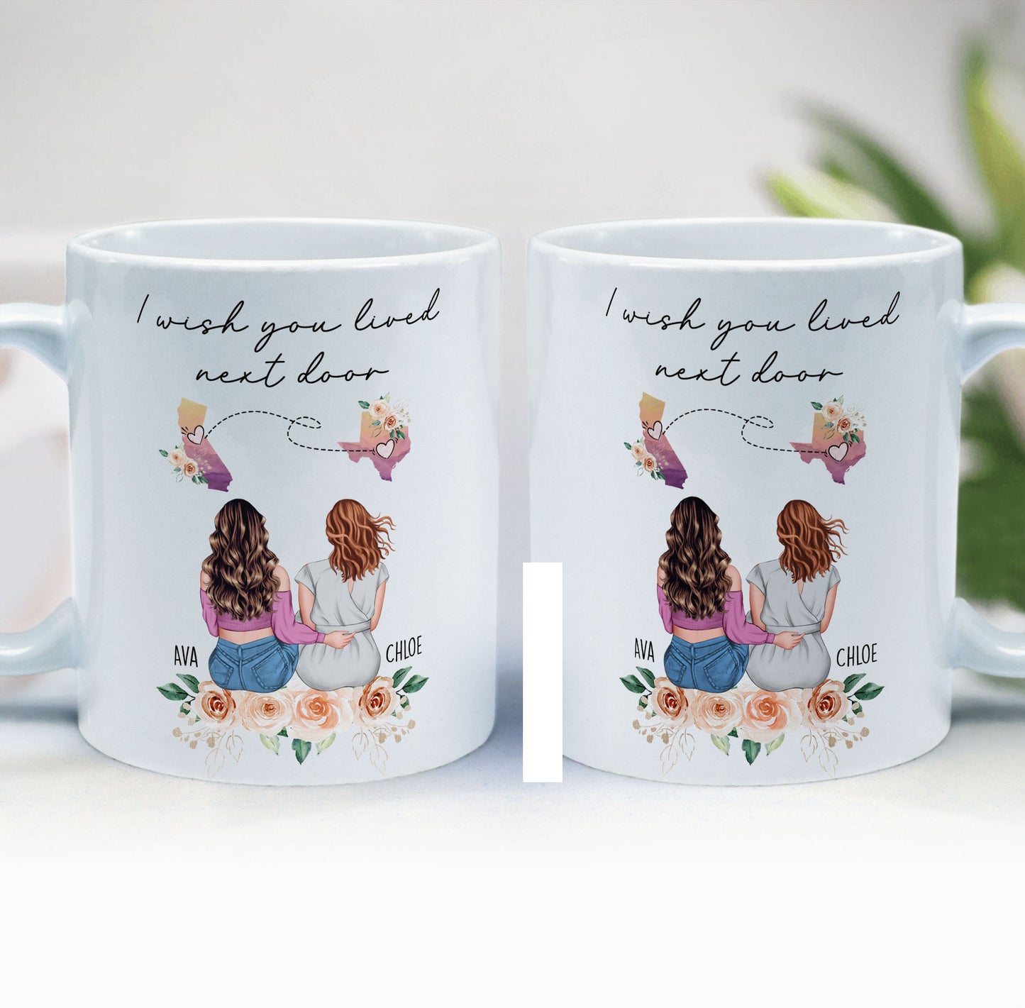 I Wish You Lived Next Door Friendship Gift - Personalized Mug