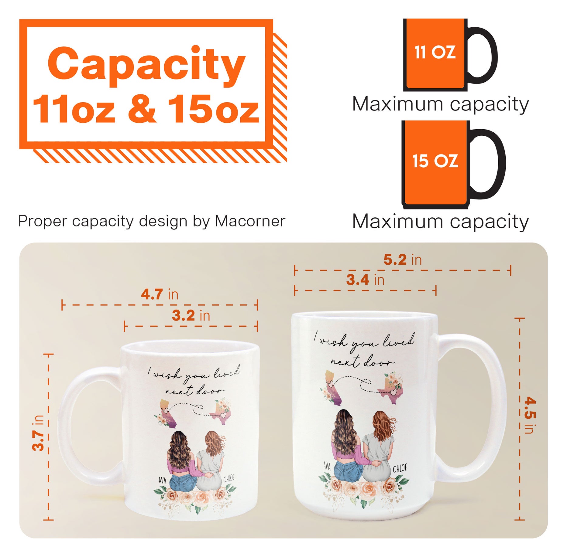 I Wish You Lived Next Door Friendship, Motherhood Gift - Personalized Mug