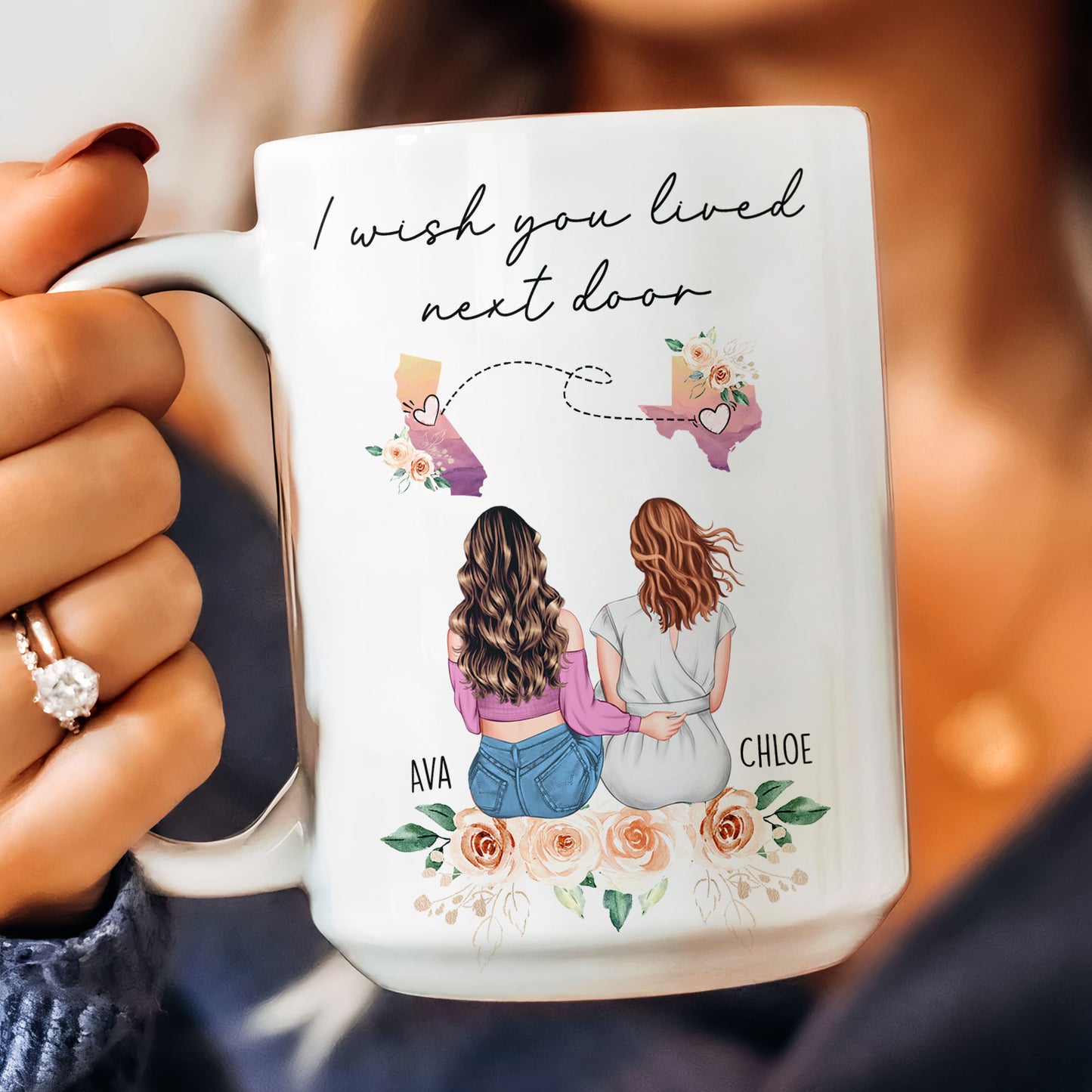 I Wish You Lived Next Door Friendship Gift - Personalized Mug