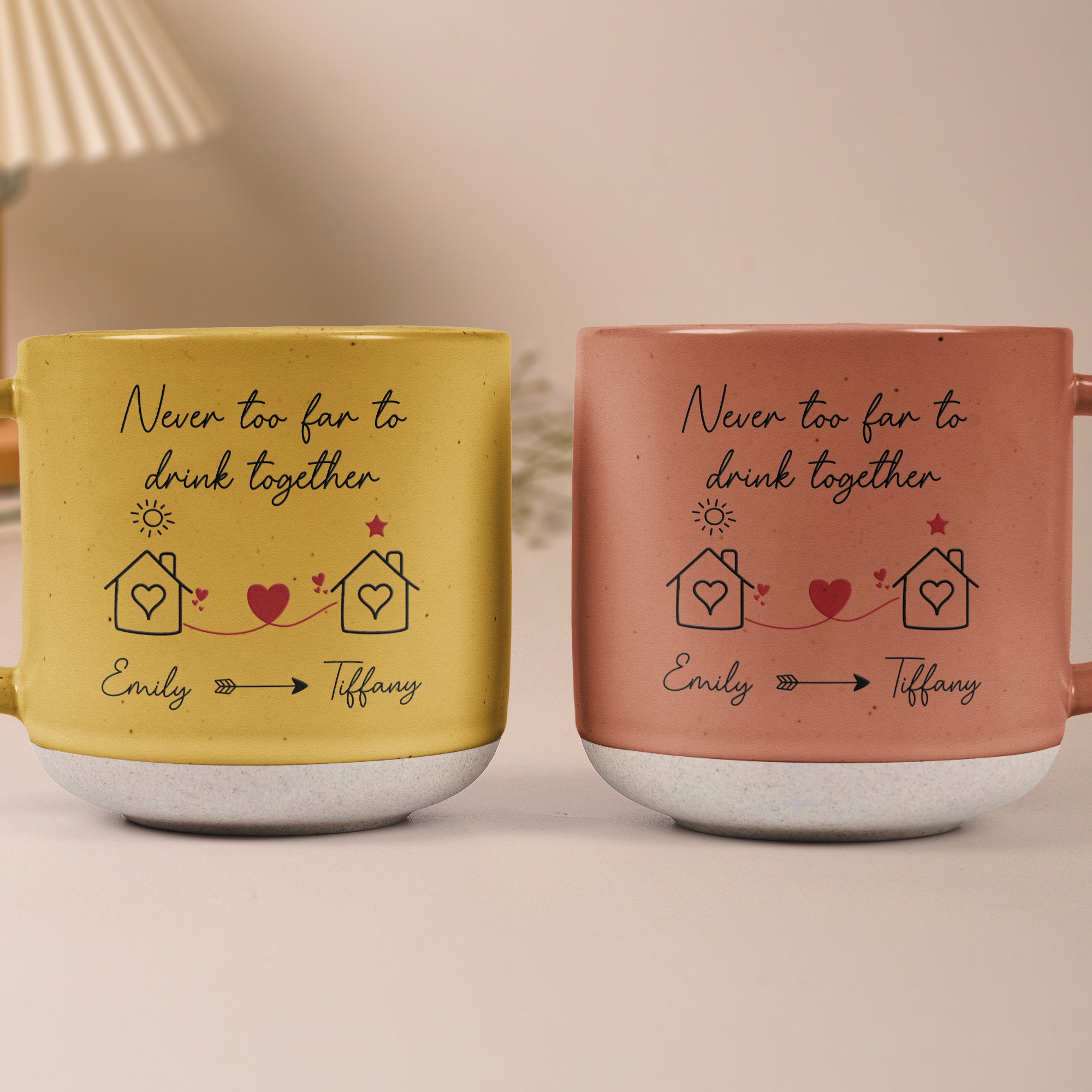 I Wish You Lived Next Door Friendship Gift - Personalized Pottery Mug - Christmas Gift For Friend