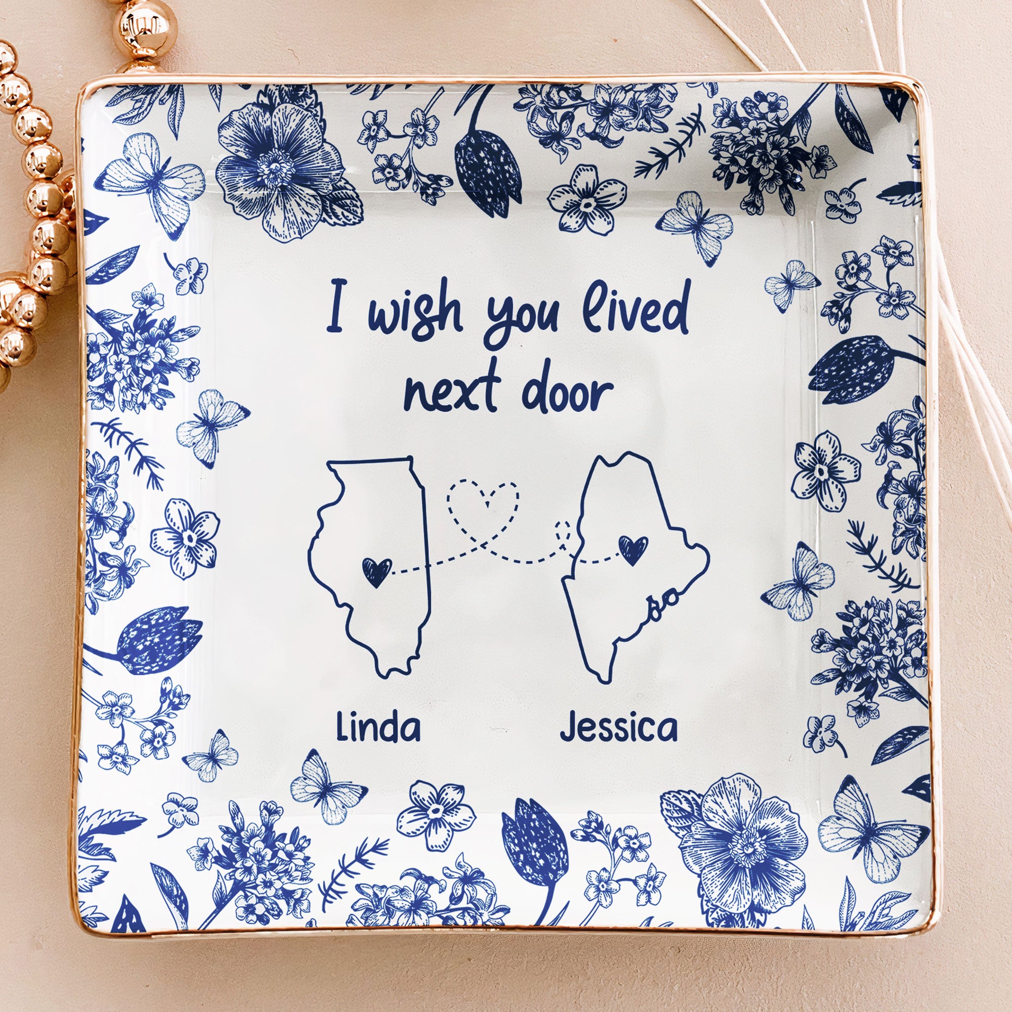 I Wish You Lived Next Door - Personalized Jewelry Dish