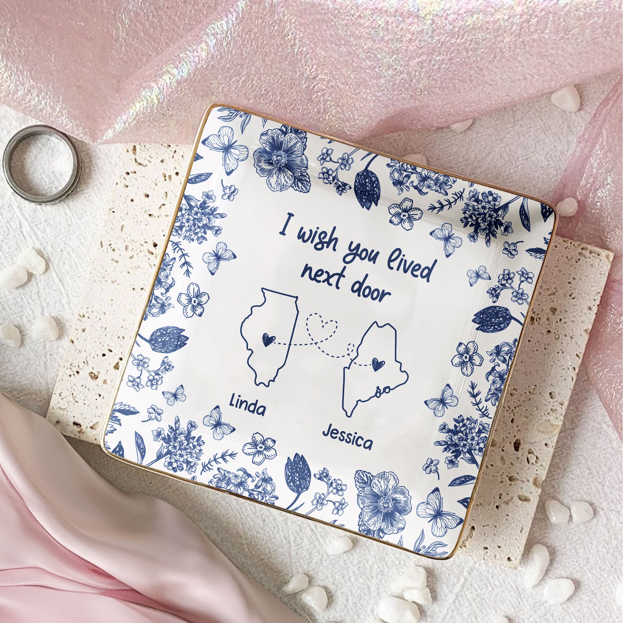I Wish You Lived Next Door - Personalized Jewelry Dish