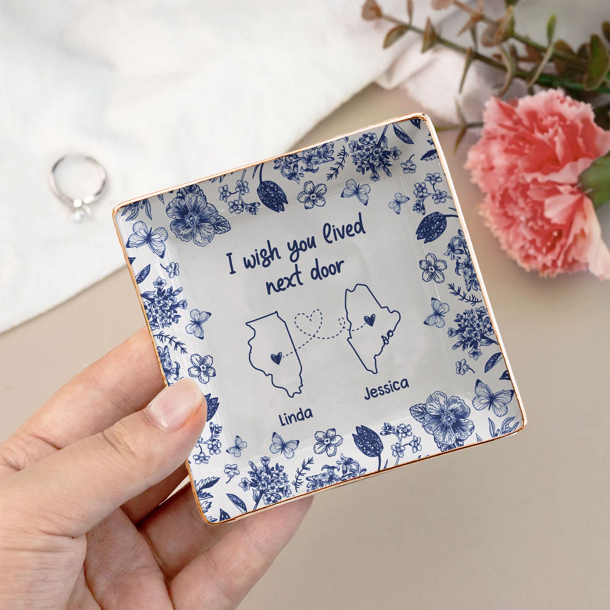 I Wish You Lived Next Door - Personalized Jewelry Dish