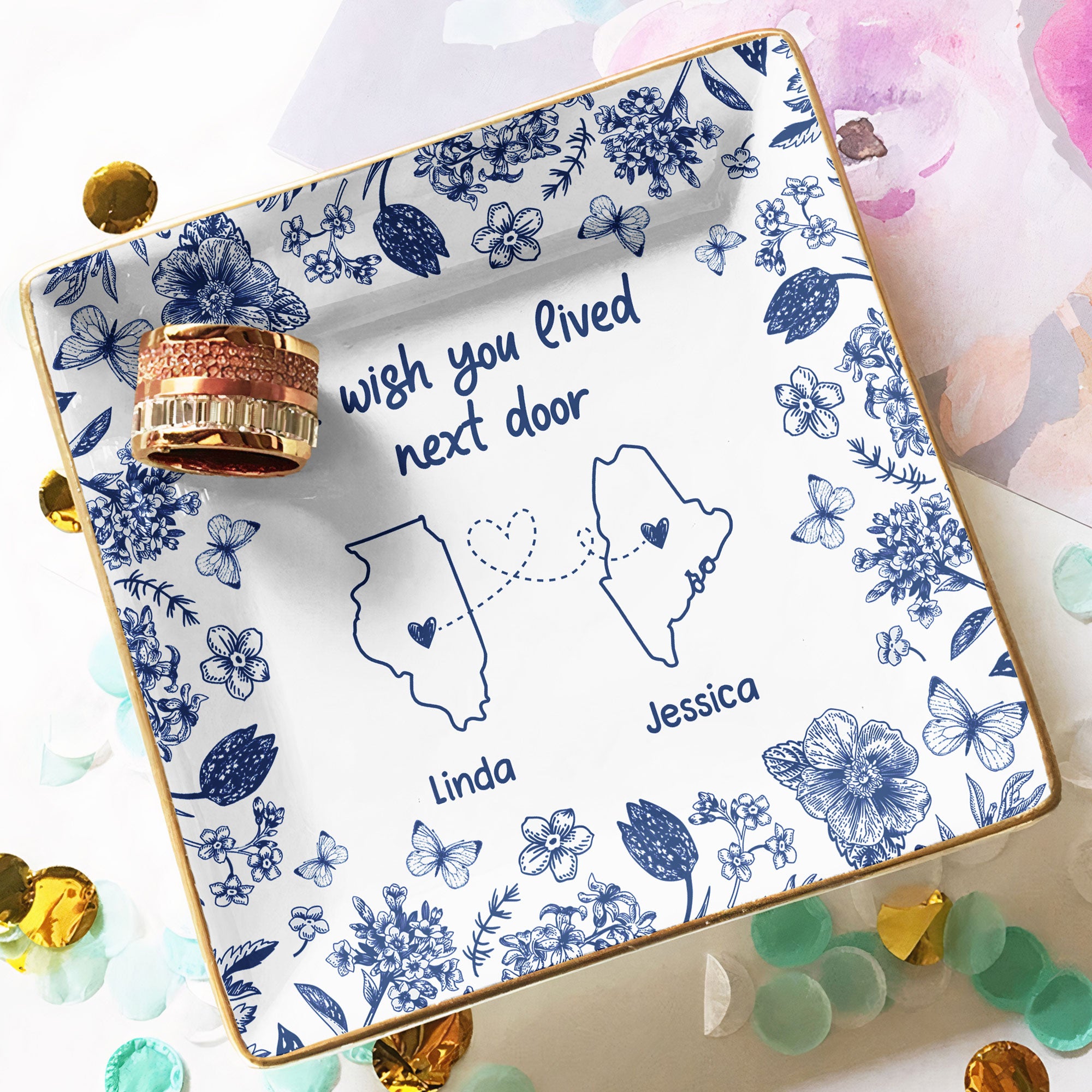 I Wish You Lived Next Door - Personalized Jewelry Dish