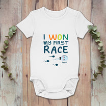 I Won My First Race - Personalized Baby Onesie