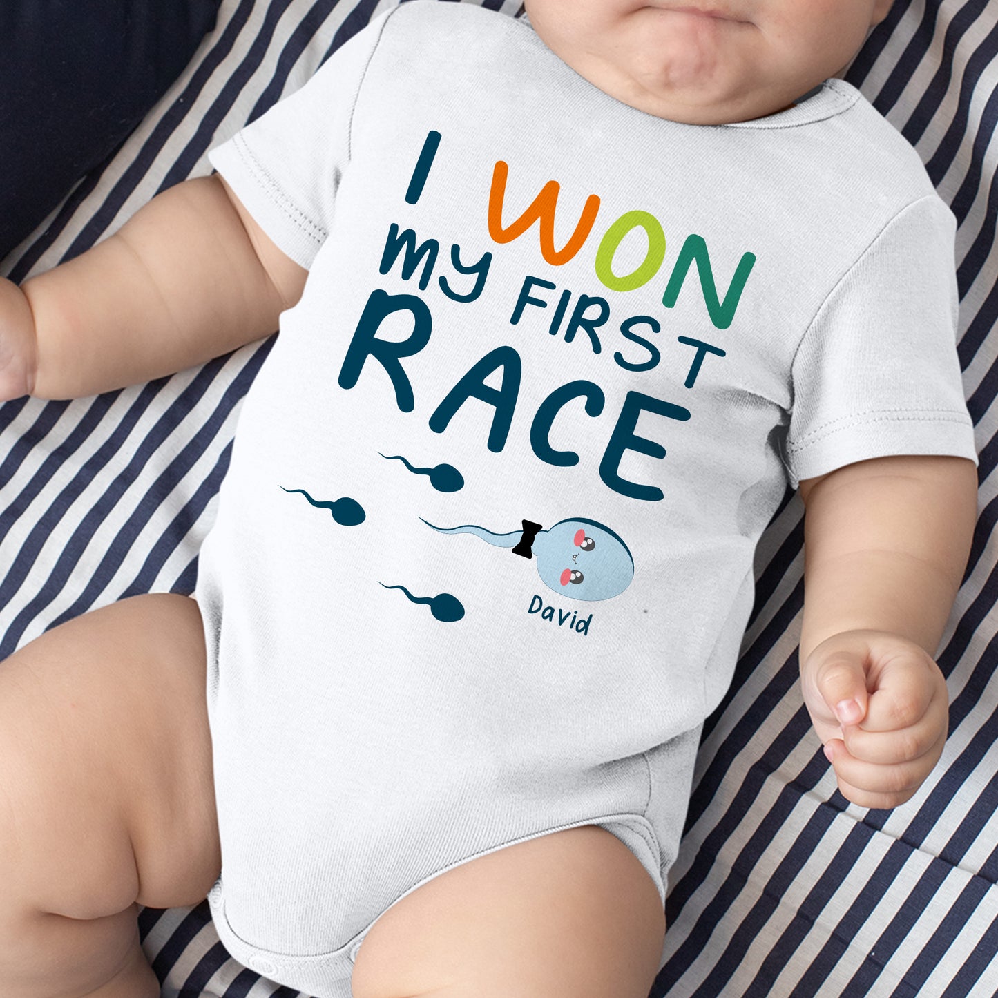 I Won My First Race - Personalized Baby Onesie