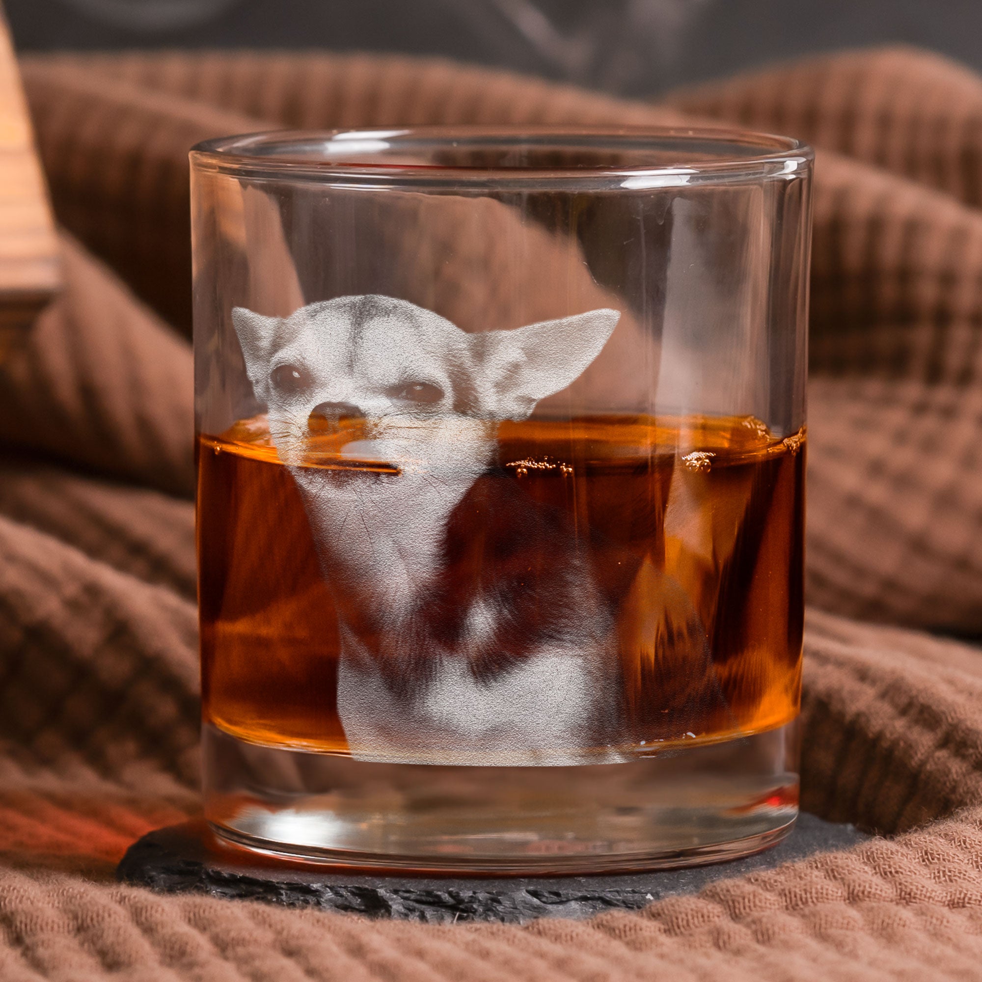 I Woof You Dad - Personalized Whiskey Glass With Photo