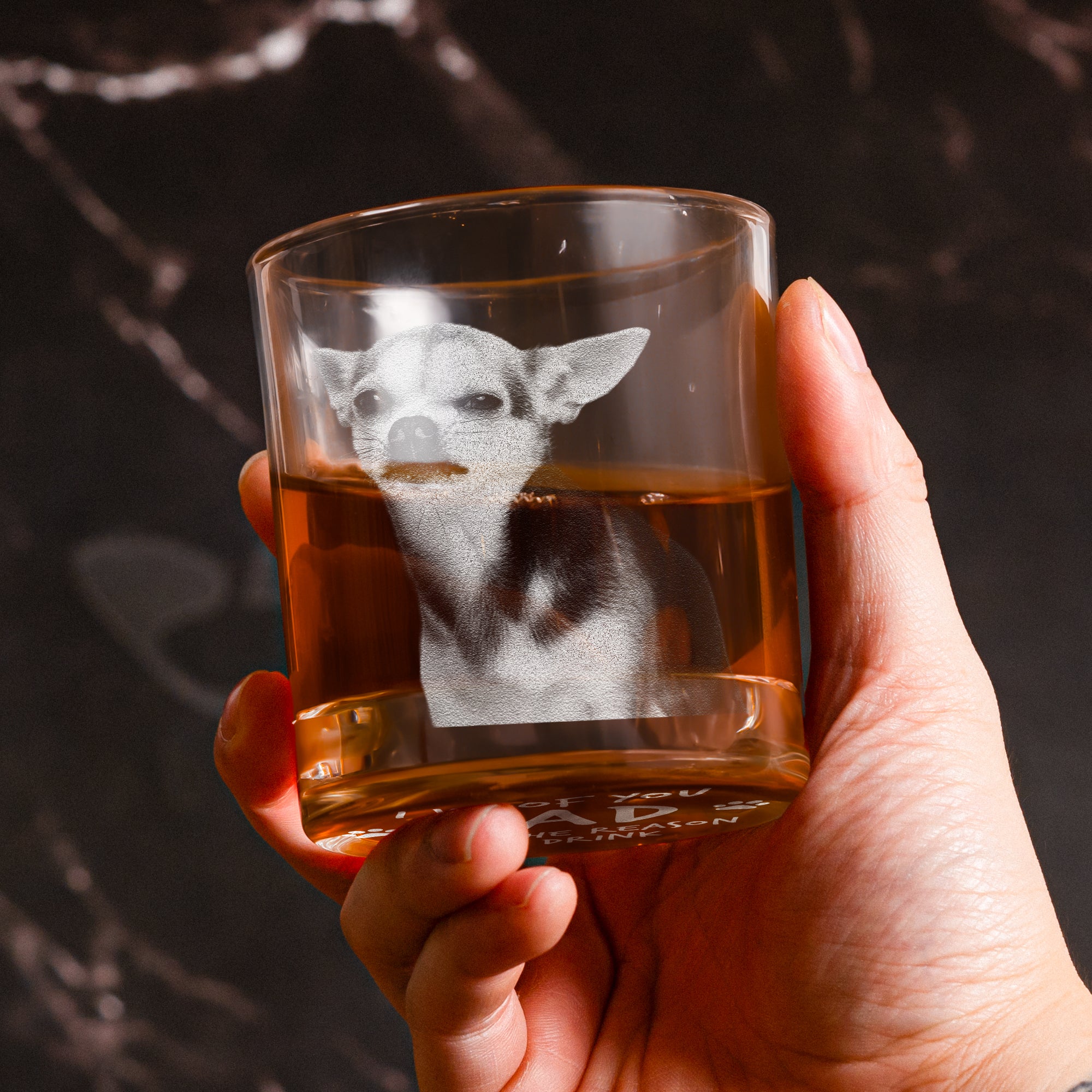 I Woof You Dad - Personalized Whiskey Glass With Photo