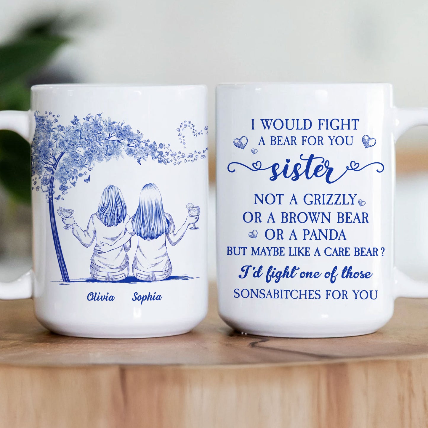 I Would Fight A Bear For You Toile De Jouy - Personalized Mug